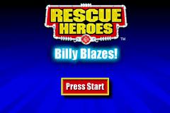 Rescue Heroes Billy Blazes title screen for GameBoy Advance